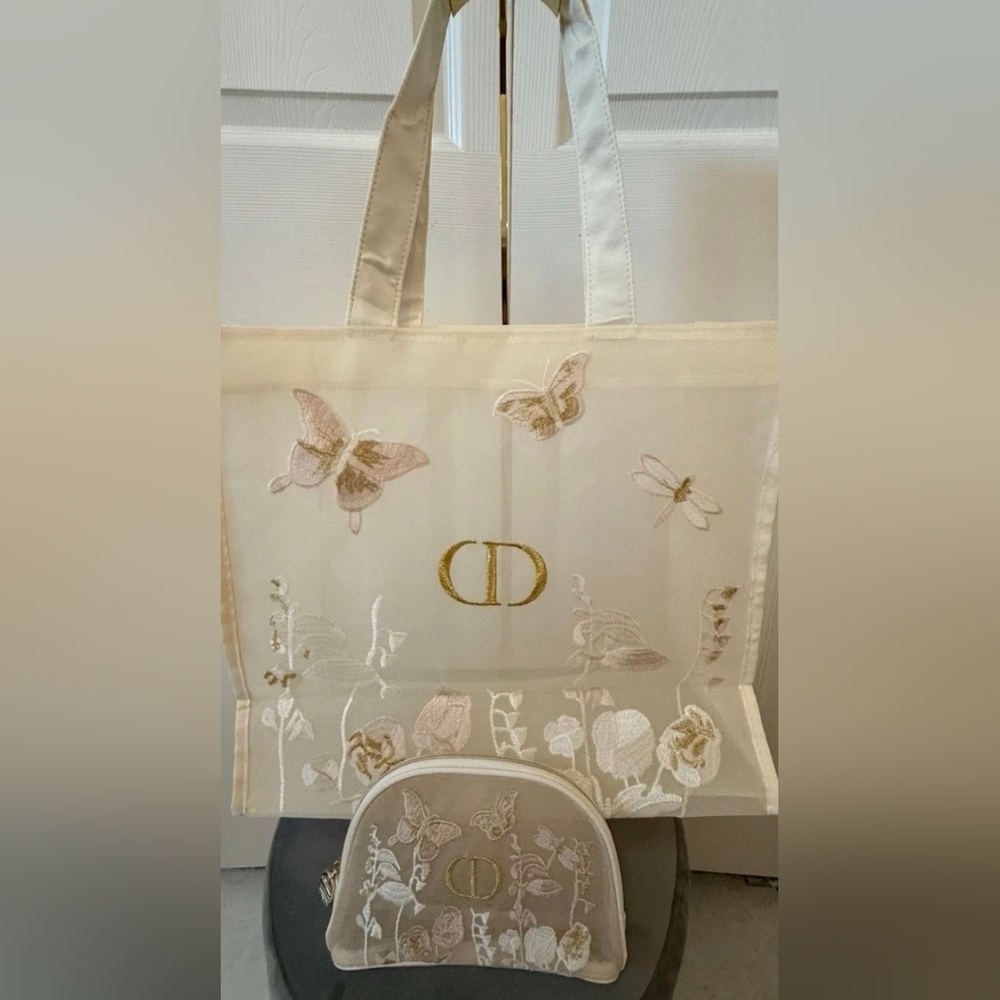 Dior GWP Butterfly Tote And Pouch Set New